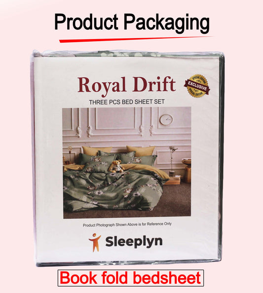 250 TC Sleeplyn : New Launch Cotton Comfort Printed Bedsheet (225 X 245 ) 1 Bedsheet + 2 Pillow cover