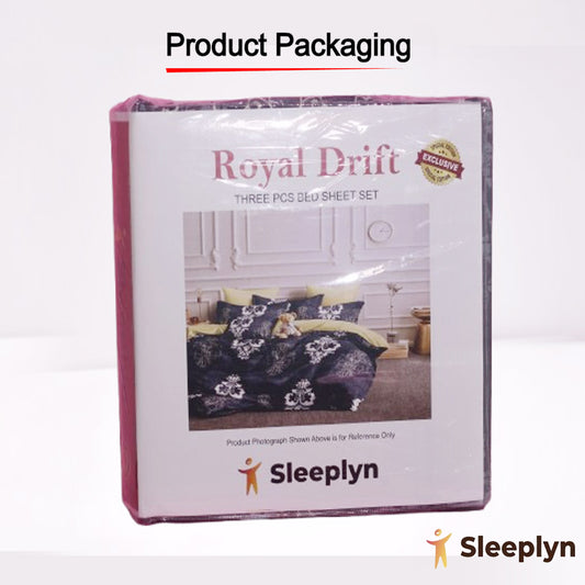 250 TC Sleeplyn : New Launch Cotton Comfort Printed Bedsheet (225 X 245 ) 1 Bedsheet + 2 Pillow cover