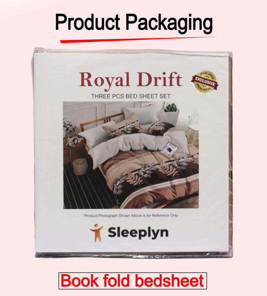250 TC Sleeplyn : New Launch Cotton Comfort Printed Bedsheet (225 X 245 ) 1 Bedsheet + 2 Pillow cover
