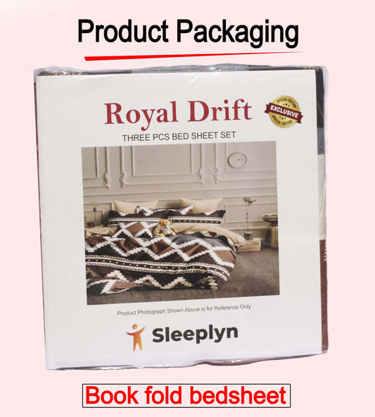 250 TC Sleeplyn : New Launch Cotton Comfort Printed Bedsheet (225 X 245 ) 1 Bedsheet + 2 Pillow cover