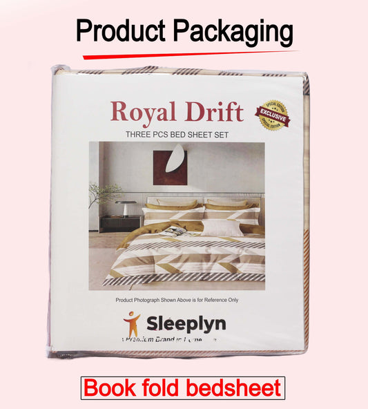 250 TC Sleeplyn : New Launch Cotton Comfort Printed Bedsheet (225 X 245 ) 1 Bedsheet + 2 Pillow cover