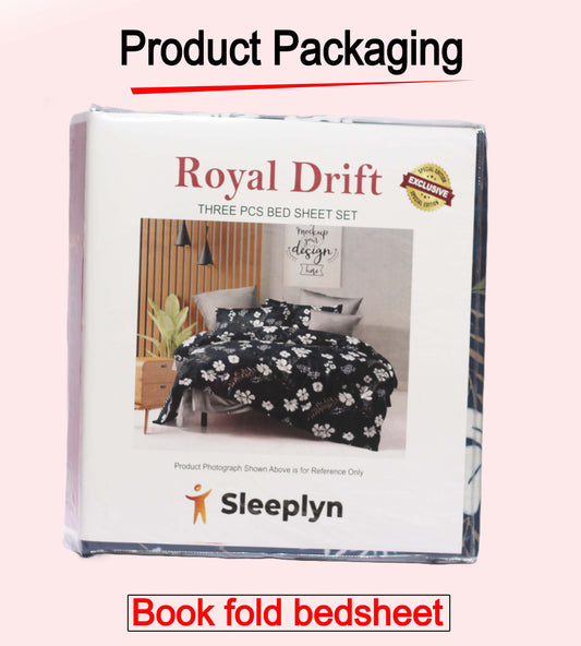 250 TC Sleeplyn : New Launch Cotton Comfort Printed Bedsheet (225 X 245 ) 1 Bedsheet + 2 Pillow cover