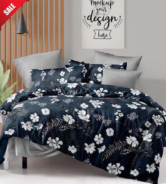 250 TC Sleeplyn : New Launch Cotton Comfort Printed Bedsheet (225 X 245 ) 1 Bedsheet + 2 Pillow cover